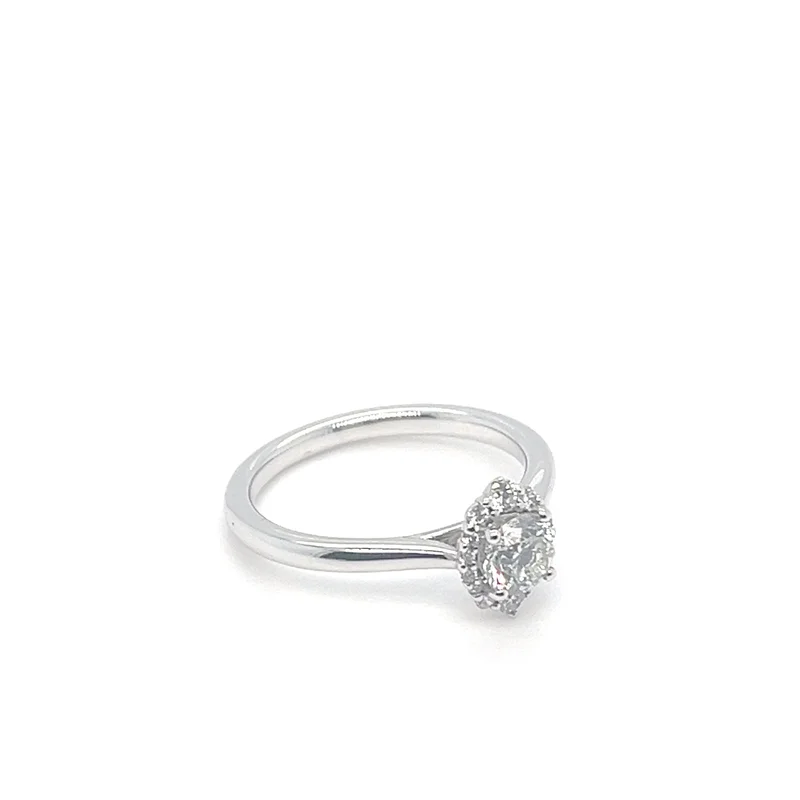 0.51CT BR I-SI2 NCT/14KWG BR 0.16CTW DIA PLAIN SHANK HALO BR SHAPED ENG. RING