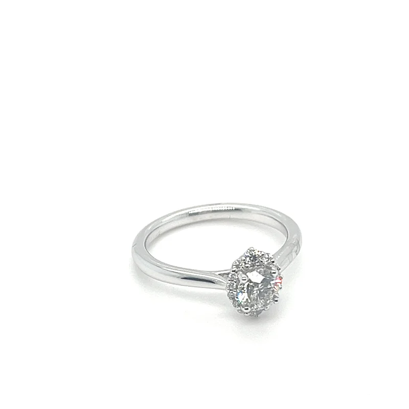 0.52 CT BR H-SI2 DIA / 14KWG BR 0.16CTW DIA PLAIN SHANK HALO ENG RING