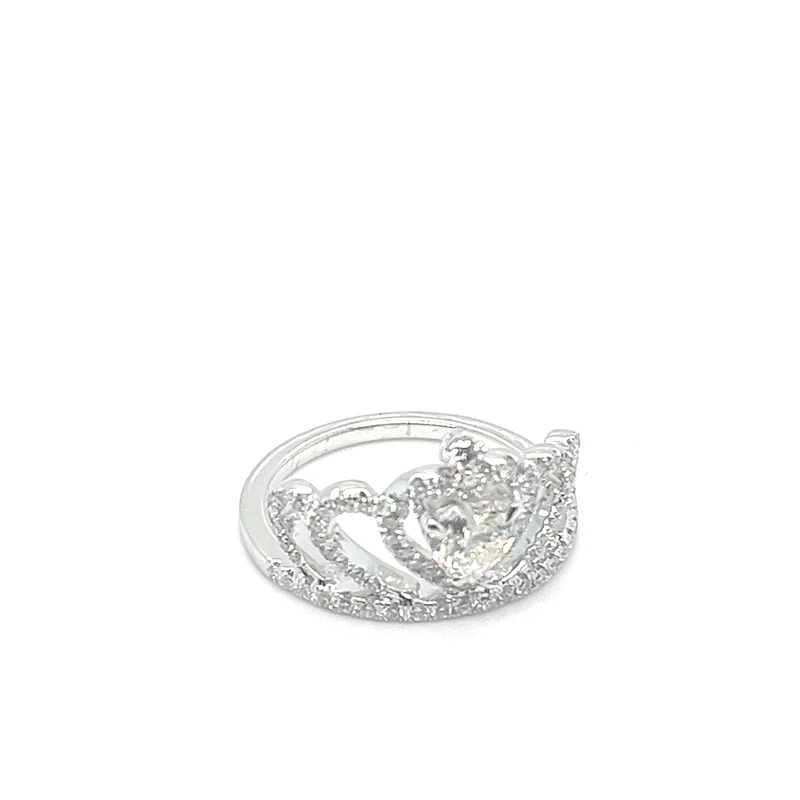 0.61CT HS H-VS2 GIA /18KWG 0.44CTW CROWN RING GIA#5293463280/DISC