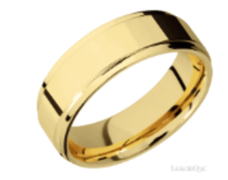 10K YELLOW GOLD FLAT EDGED 7MM MENS BAND WITH A SATIN FINISH IN FINGER SIZE 9