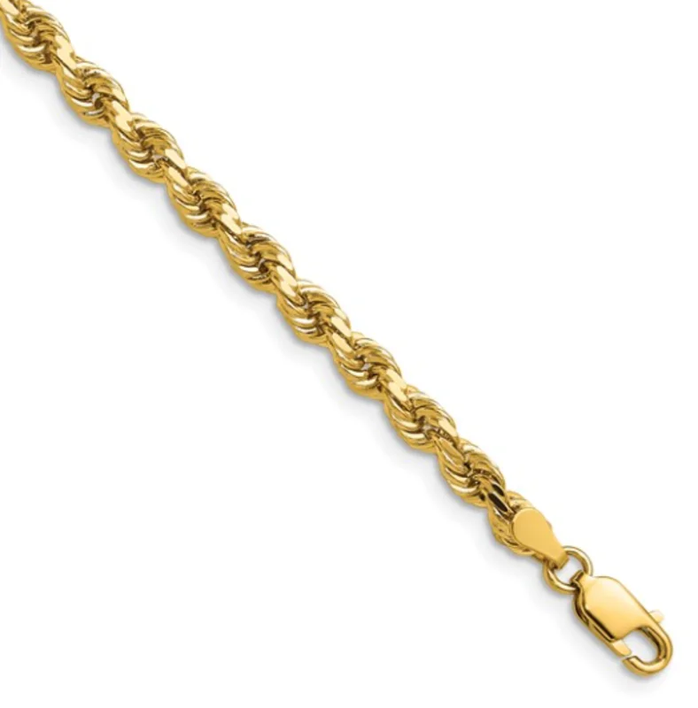 14K YELLOW GOLD 4MM D/C ROPE CHAIN    26"