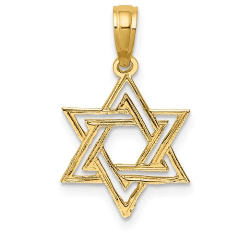 14K YELLOW GOLD STAR OF DAVID PENDANT