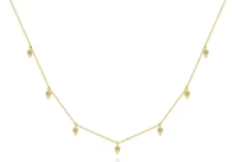 14KRG 0.09CTW BR DIA KITE DROP NECKLACE 14.5IN    SN: S1407694