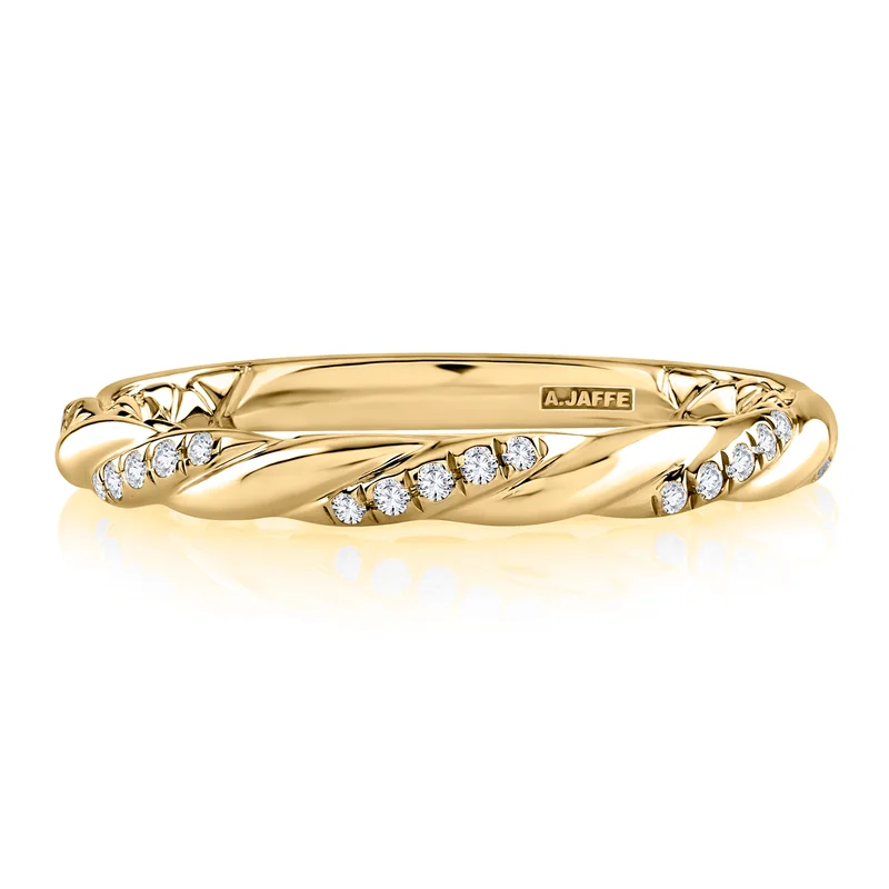 14KRG 0.13CTW BR DIA TWISTED WOMENS BAND SIZE 6