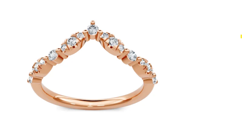 14KRG 0.25CTW BR DIA ALTERNATING SHAPE CURVE WEDDING BAND