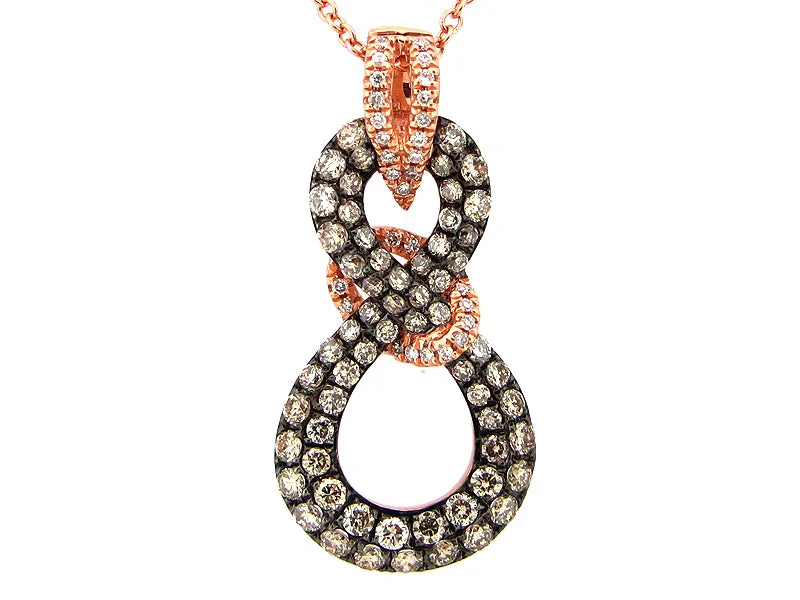 14KRG 0.56CTW BR AND BRWN DIA FIGURE 8 DIA PENDANT NECKLACE