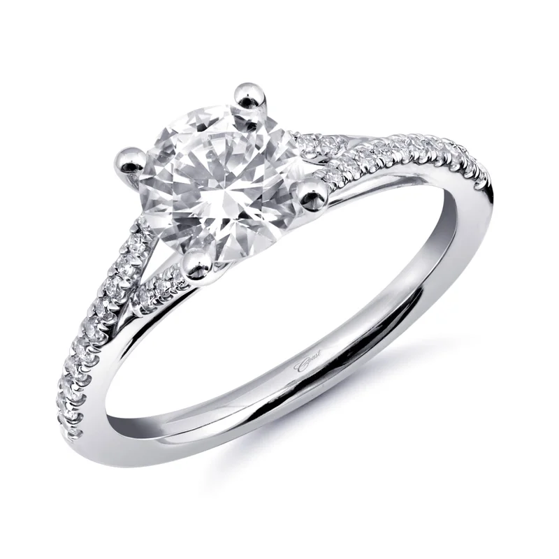 14KRG BR 0.16CTW DIA FISHTAIL SET ENG RING      1CT CENTER  ******ROSE GOLD*****