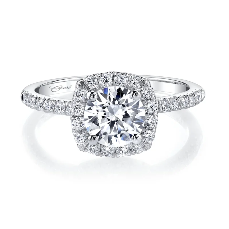 14KRG BR 0.38CTW DIA CU HALO & BAND ENG RING.1 CT CENTER