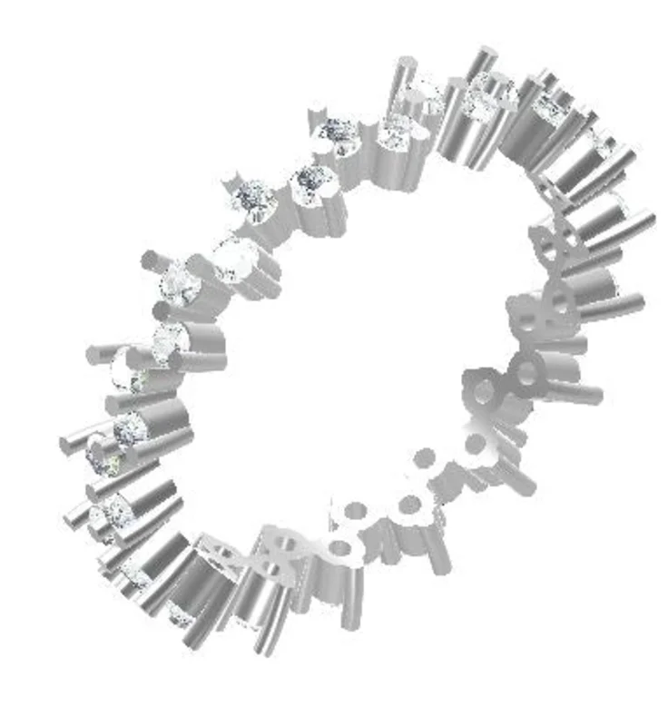 14KRG BR 0.68CTW DIA ZIG ZAG PRONG SET ETERNITY BAND.