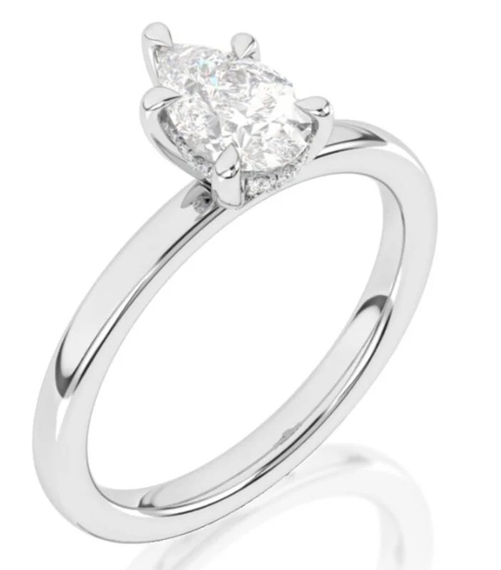 14KWG 0.05CTW BR DIA PS UNDER HALO AND SOLITAIRE SHANK ENG RING