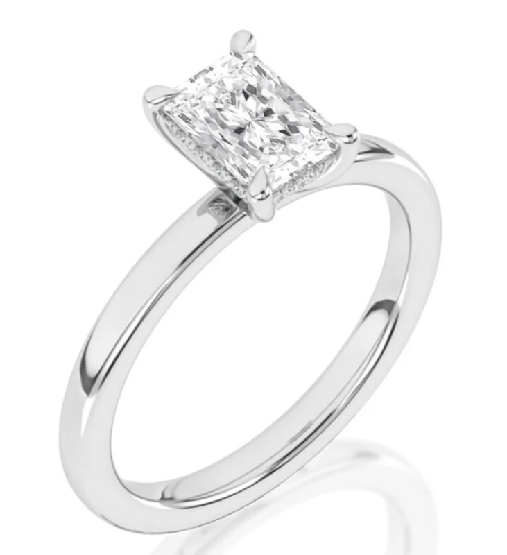 14KWG 0.06CTW BR DIA RAD UNDER HALO SOLITAIRE SHANK ENG RING