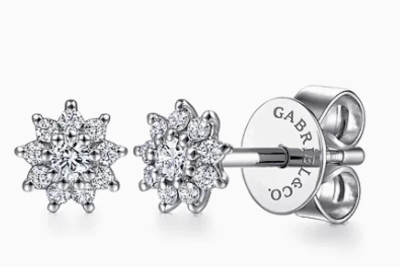 14KWG 0.15CTW BR DIA FLOWER STUD EARRINGS SERIAL#S1320928