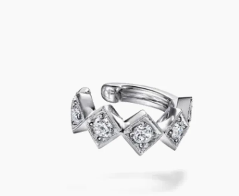 14KWG 0.15CTW BR DIA MILGRAIN CUFF EARRING (SINGLE)    SERIAL#S1623971
