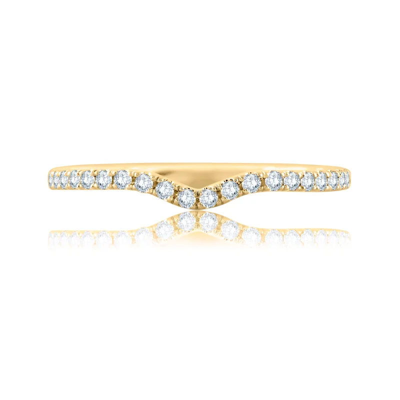 14KWG 0.17CTW BR DIA CURVE WEDDING BAND