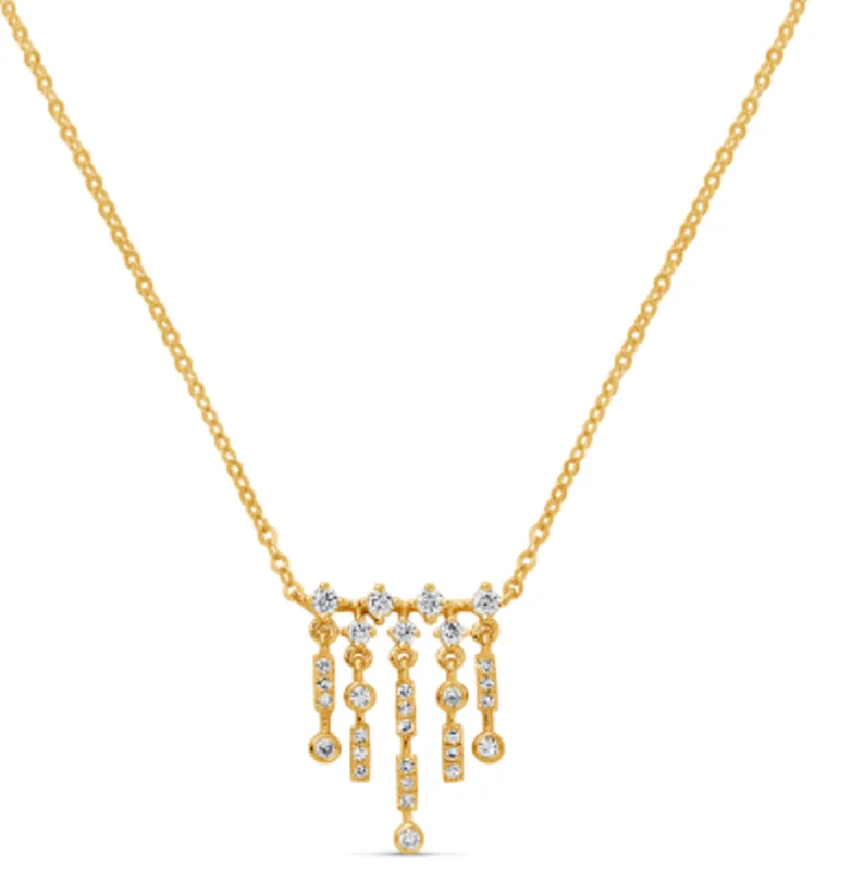 14KWG 0.18CTW BR DIA CHANDELIER NECKLACE