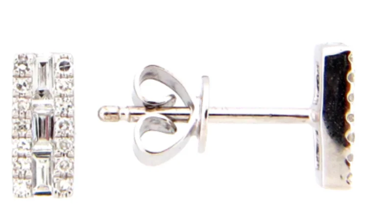 14KWG 0.20CTW BR AND BAG BAR EARRINGS