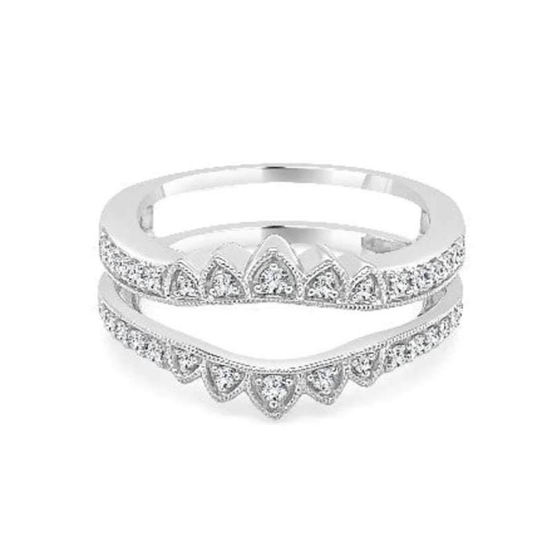 14KWG 0.25CTW BR DIA VINTAGE MILGRAIN WEDDING GUARD SIZE 6
