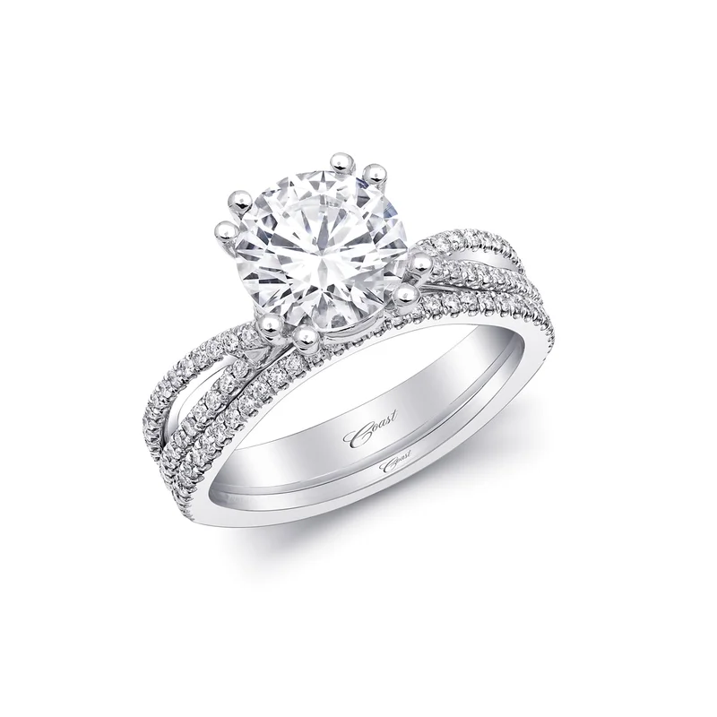 14KWG 0.26CTW BR DIA SPLIT TWISTED SHANK ENG RING