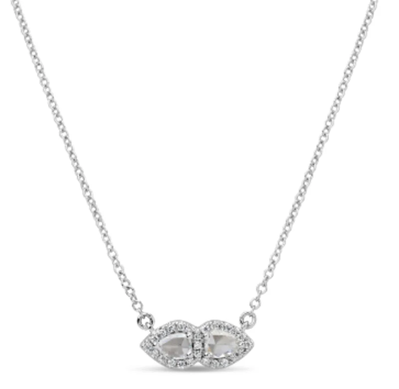 14KWG 0.28CTW BR AND PS TWO PS HALO PENDANT
