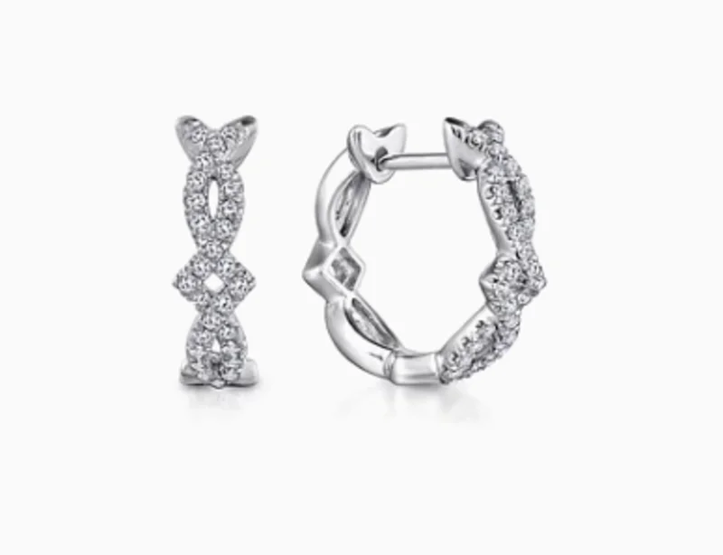 14KWG 0.28CTW BR DIA TWIST HUGGIE HOOP EARRINGS SERIAL#S1982696