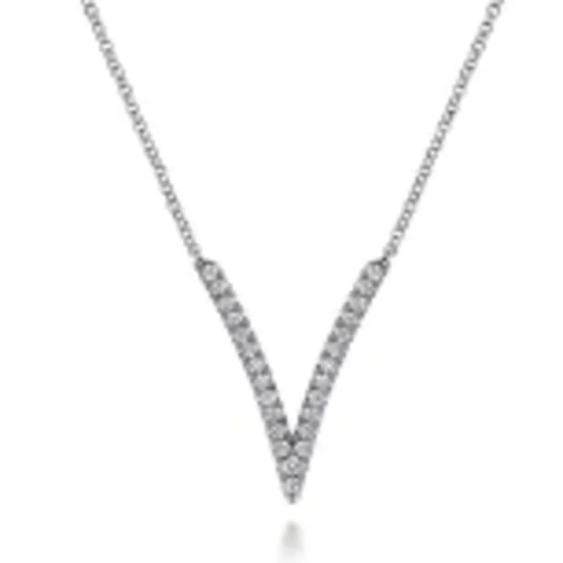 14KWG 0.30CTW BR DIA V SHAPED NECKLACE  SERIAL#S1612032