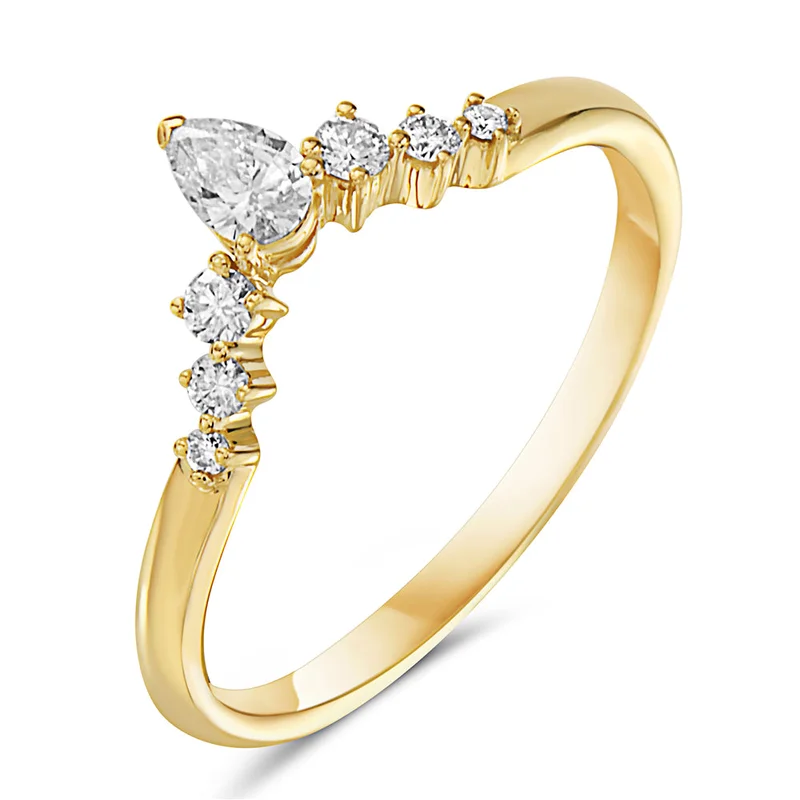 14KWG 0.33CTW BR AND PS DIA TIARA CURVED WEDDING BAND