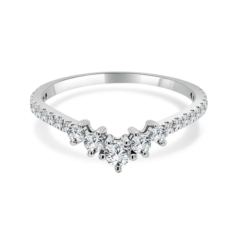 14KWG 0.33CTW BR DIA CROWN WRAP WEDDING BAND SIZE 6