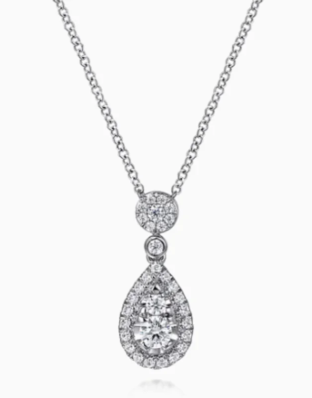 14KWG 0.42CTW BR DIA PAVE TEARDROP PENDANT  SERIAL#S1948529 C-Y