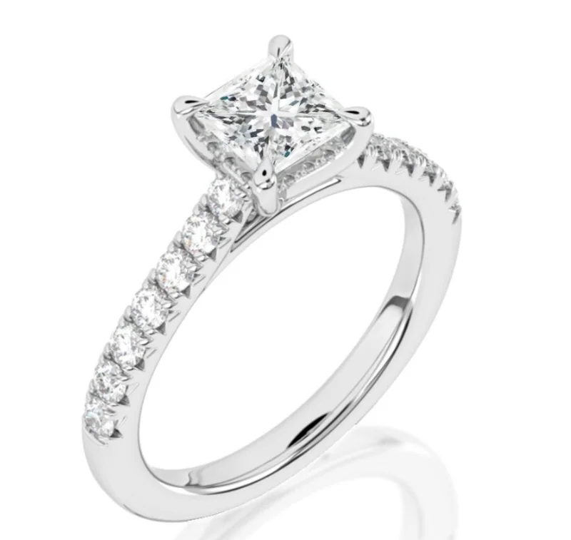 14KWG 0.48CTW BR DIA CUS UNDER HALO W CATHEDRAL DIA SHANK ENG RING