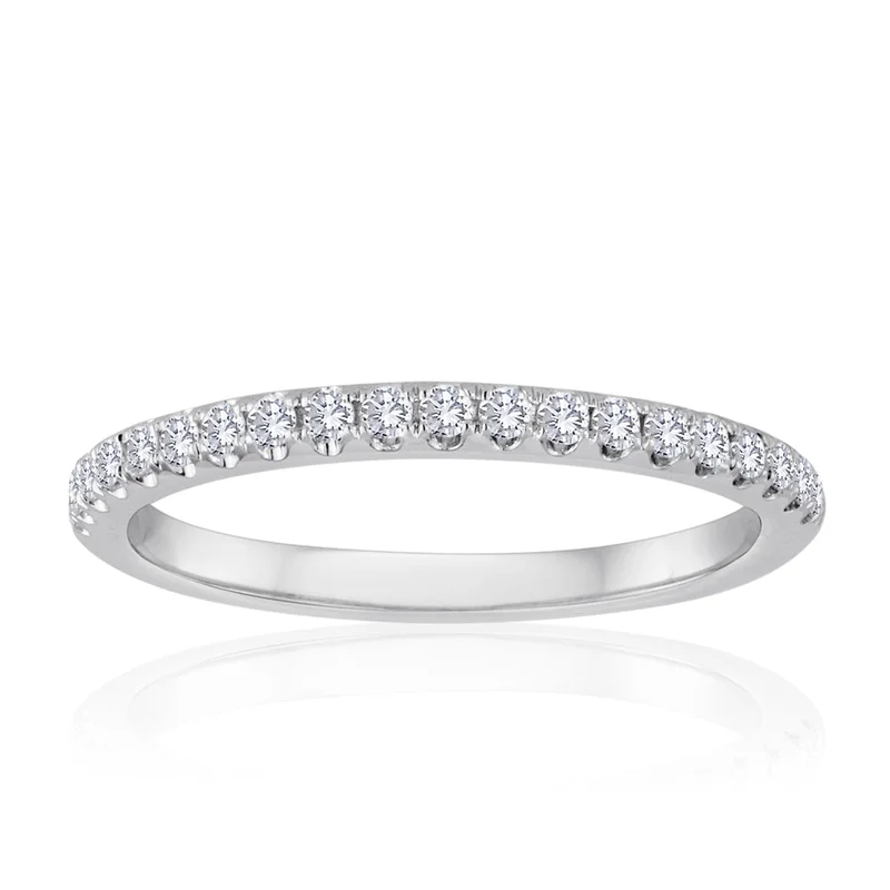 14KWG 0.75CTW BR DIA PAVE BAND SIZE 6 11 DIAMONDS