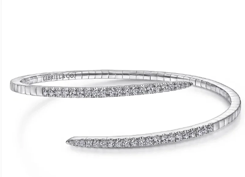 14KWG 0.94CTW OPEN SPLIT DIA BANGLE