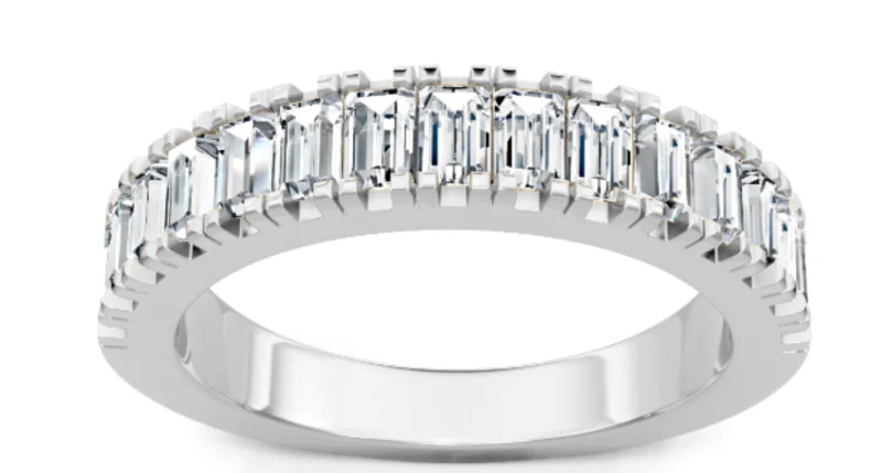 14KWG 1.00CTW BAGUETTE DIA WEDDING BAND