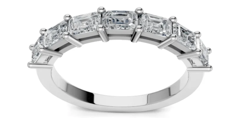 14KWG 1.00CTW EM DIA PRONG SET WEDDING BAND