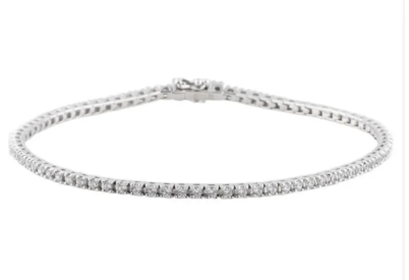 14KWG 1.00CTW TENNIS NECKLACE WITH YG FLAT LINK NECKLACE