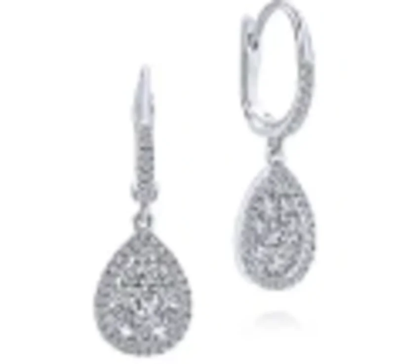 14KWG 1.03CTW BR DIA PS HALO W/CLUSTER EARRINGS SERAL#S1982690 C-Y