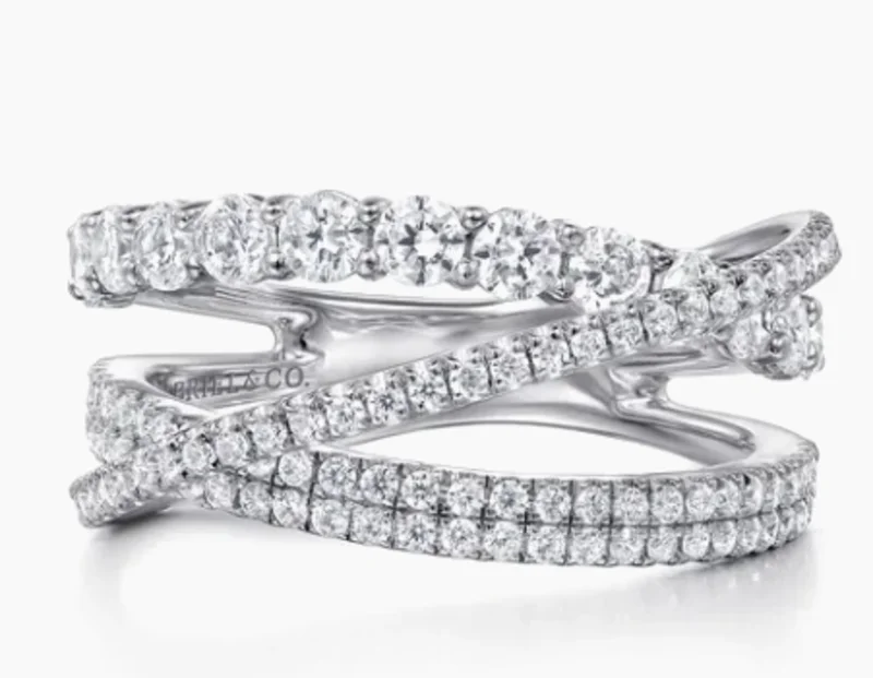 14KWG 1.18CTW BR DIA CRISS CROSS LAYERED FASHION RING SERIAL#S1624009