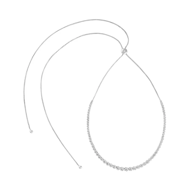 14KWG 1.25CTW BR DIA BOLO NECKLACE