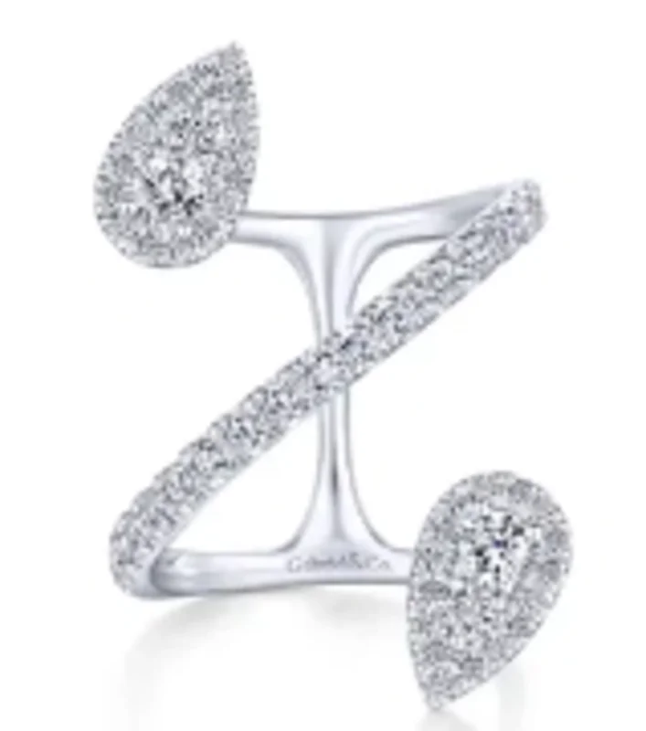 14KWG 1.40CTW PAVE TEARDROP WRAP RING SIZE-6.5 SN: S1407639