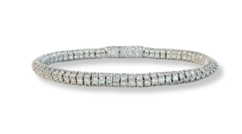 14KWG 14.35CTW BR LAB DIA RONDELLE TENNIS BRACELET