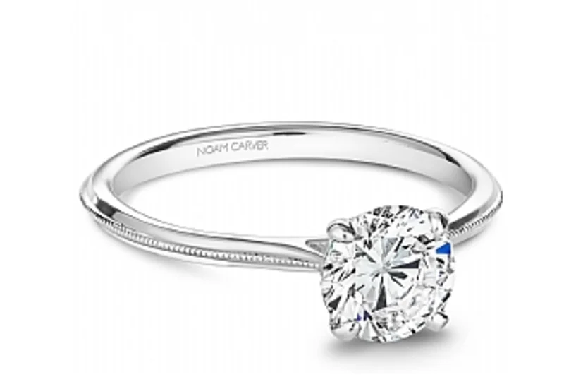 14KWG 4 PRONG PLAIN SHANK MILGRAIN ACCENT ENG RING. CENTER FOR 1CT BR