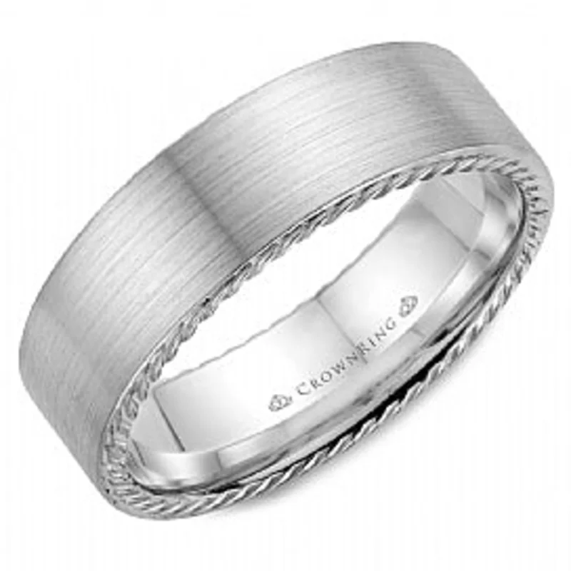 14KWG 7MM-1.9MM SANPAPER CTR HIGH POLISH ROPE BAND