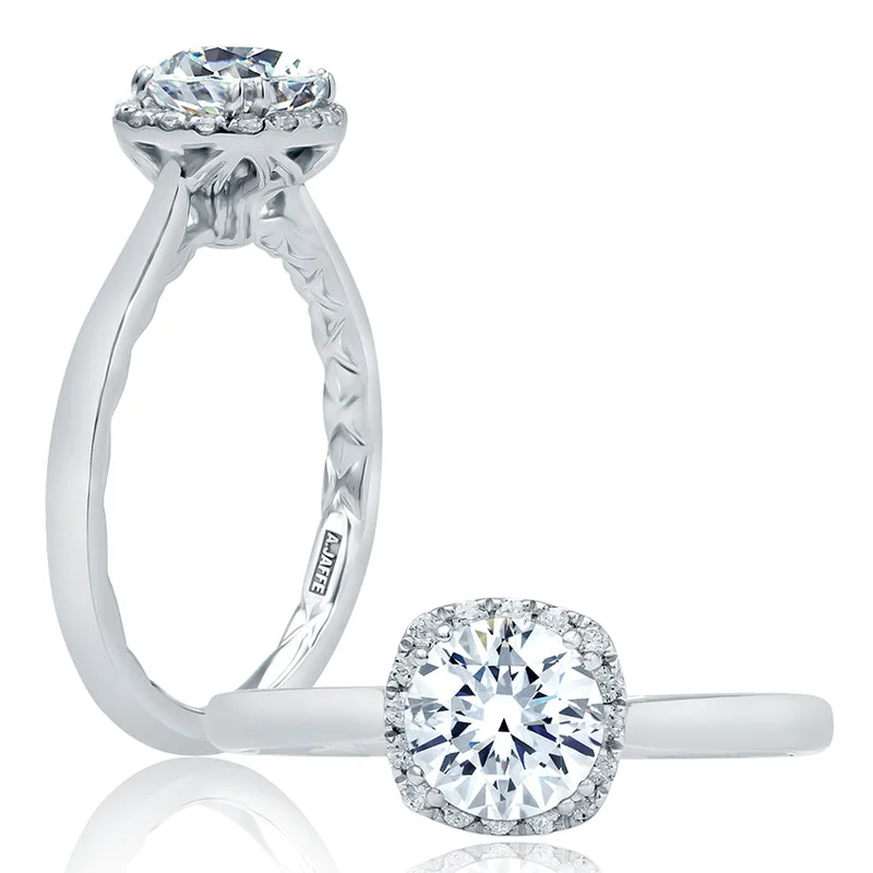 14KWG BR 0.12CTW DIA CU HALO & HP SHANK ENG RING. 1.00 CT CENTER