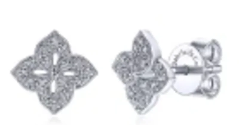 14KWG BR 0.15CTW DIA FLOWER CLUSTER W/MILGRAIN S#1074536.