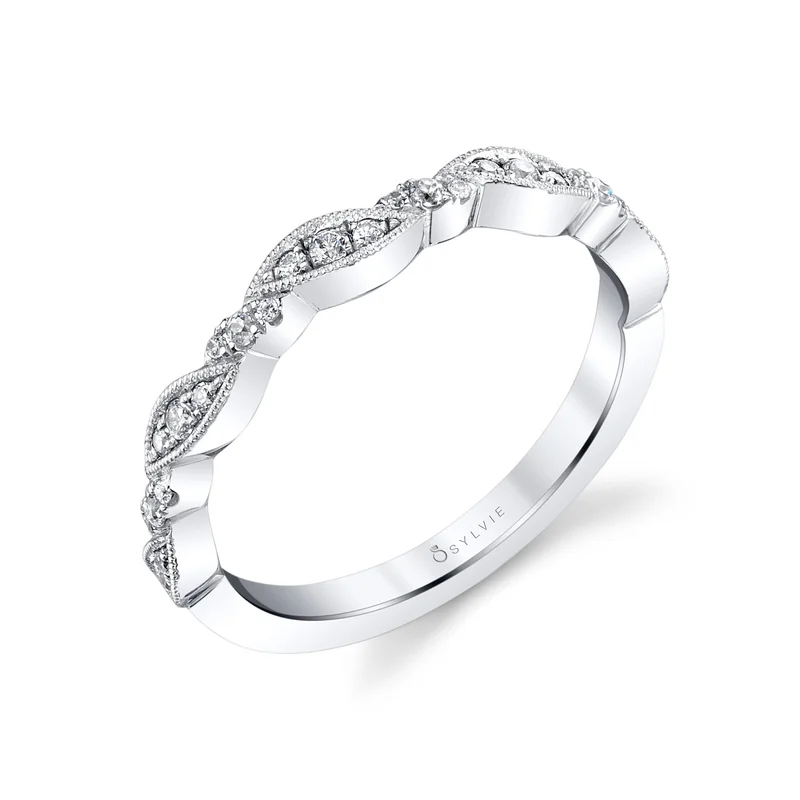 14KWG BR 0.15CTW DIA MILIGRAIN STACKABLE  BAND.  MATCH TO S1859