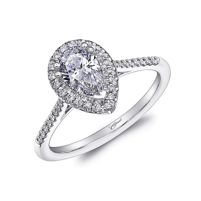 14KWG BR 0.17CTW DIA CU HALO & BAND ENG RING.1 CT CENTER