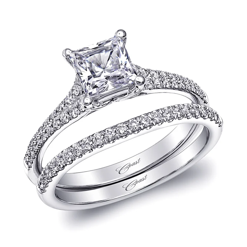 14KWG BR 0.22CTW DIA PC SPLIT/FISHTAIL SET ENG RING. 5.5MM CENTER