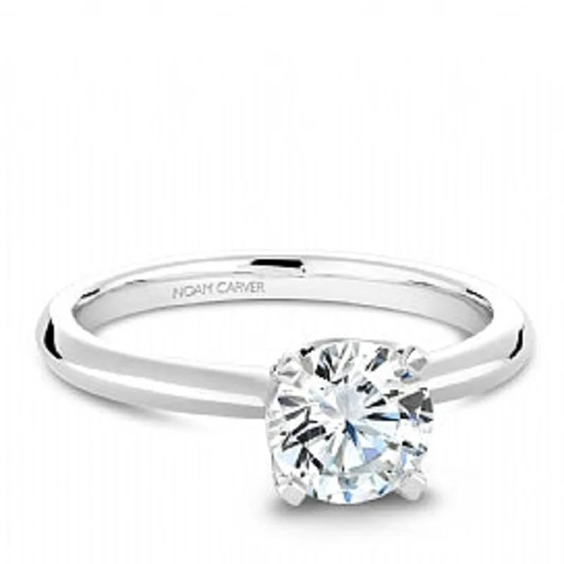 14KWG BR 0.23CTW DIA PAVE CROWN & PLAIN SHANK ENG RING.2.00 CT CENTER 58 = 0.23