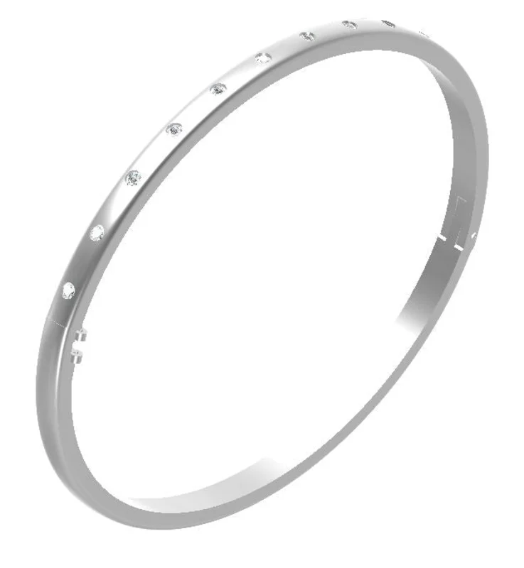 14KWG BR 0.25CT DIA BANGLE