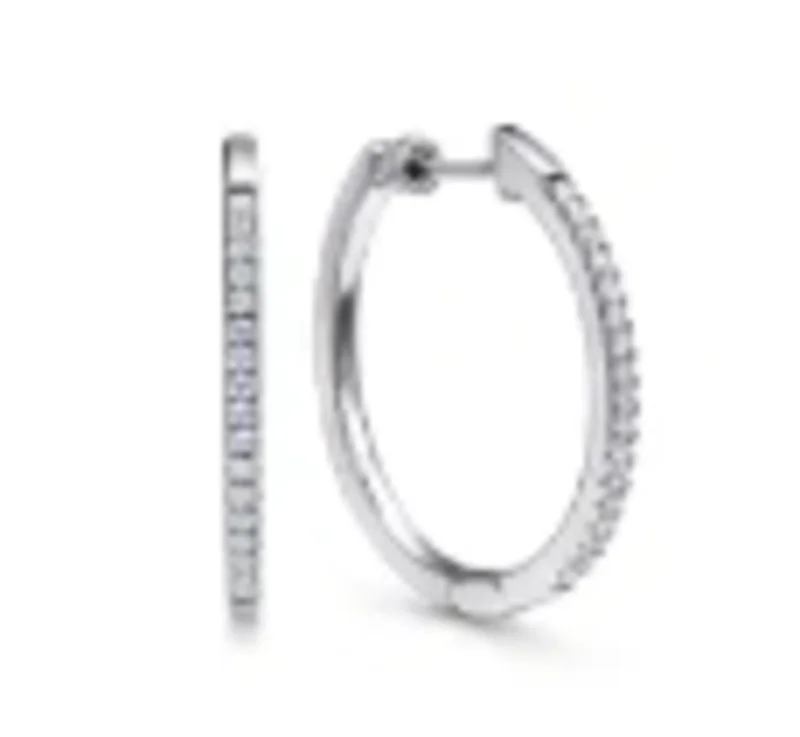 14KWG BR 0.26CTW DIA HOOP EARRINGS. S#1074521
