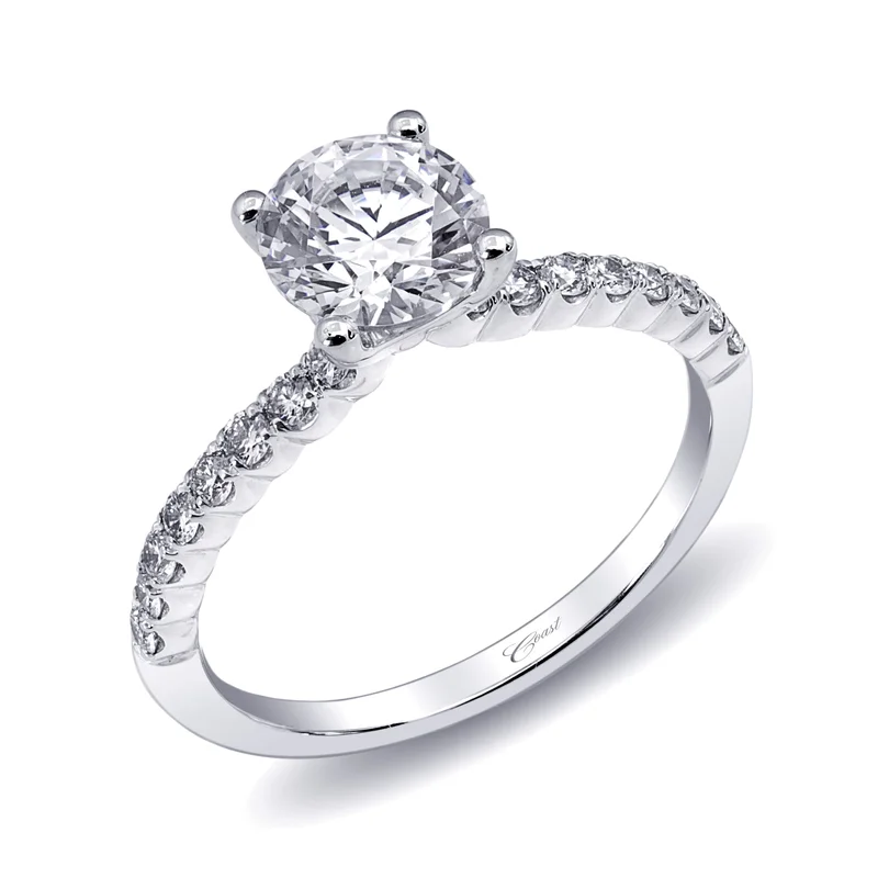 14KWG BR 0.28CTW DIA BAND ENG RING. 1 CT CENTER